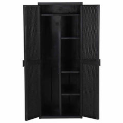 Garden Storage Cabinet Black PP, image 3