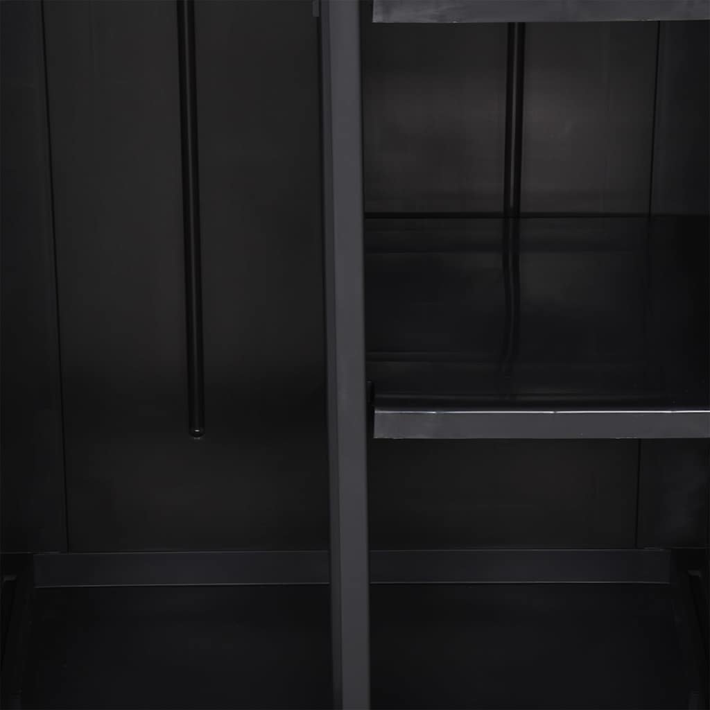 Garden Storage Cabinet Black PP, image 4