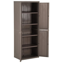 vidaXL Garden Cabinet | Brown | 100% Polypropylene | 65 x 45 x 172 cm 5
