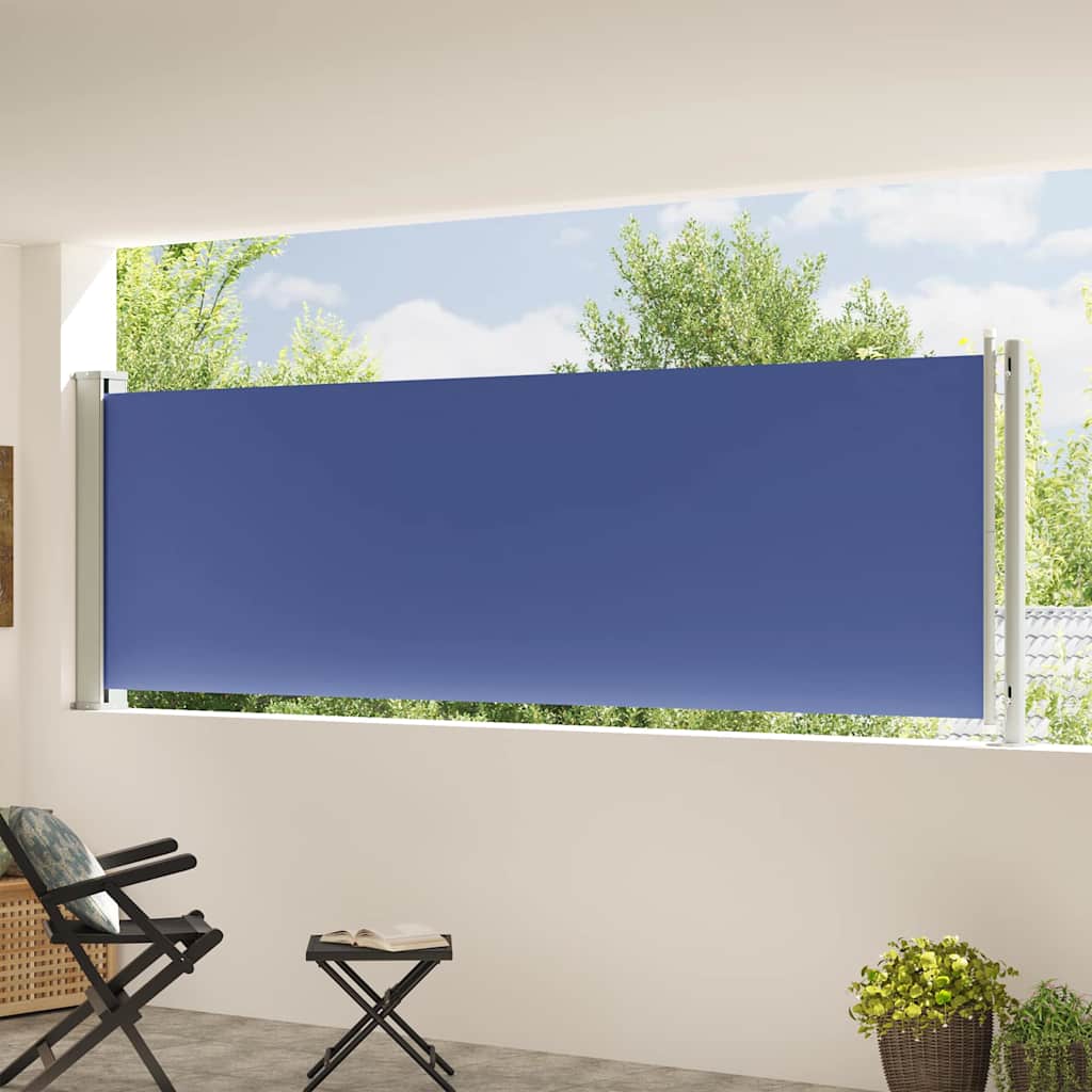 vidaXL Patio Retractable Side Awning 117x600 cm Blue 3