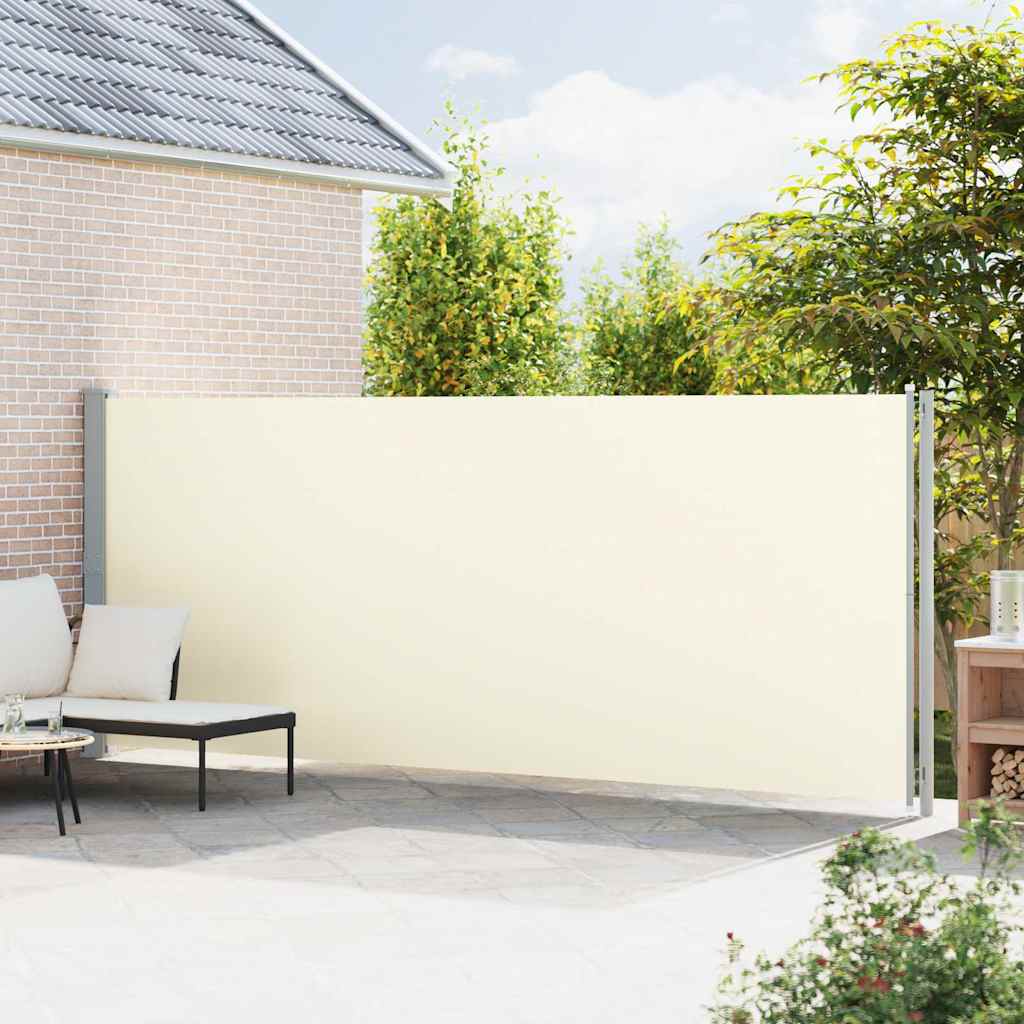vidaXL Patio Retractable Side Awning 180x614 cm Cream 3