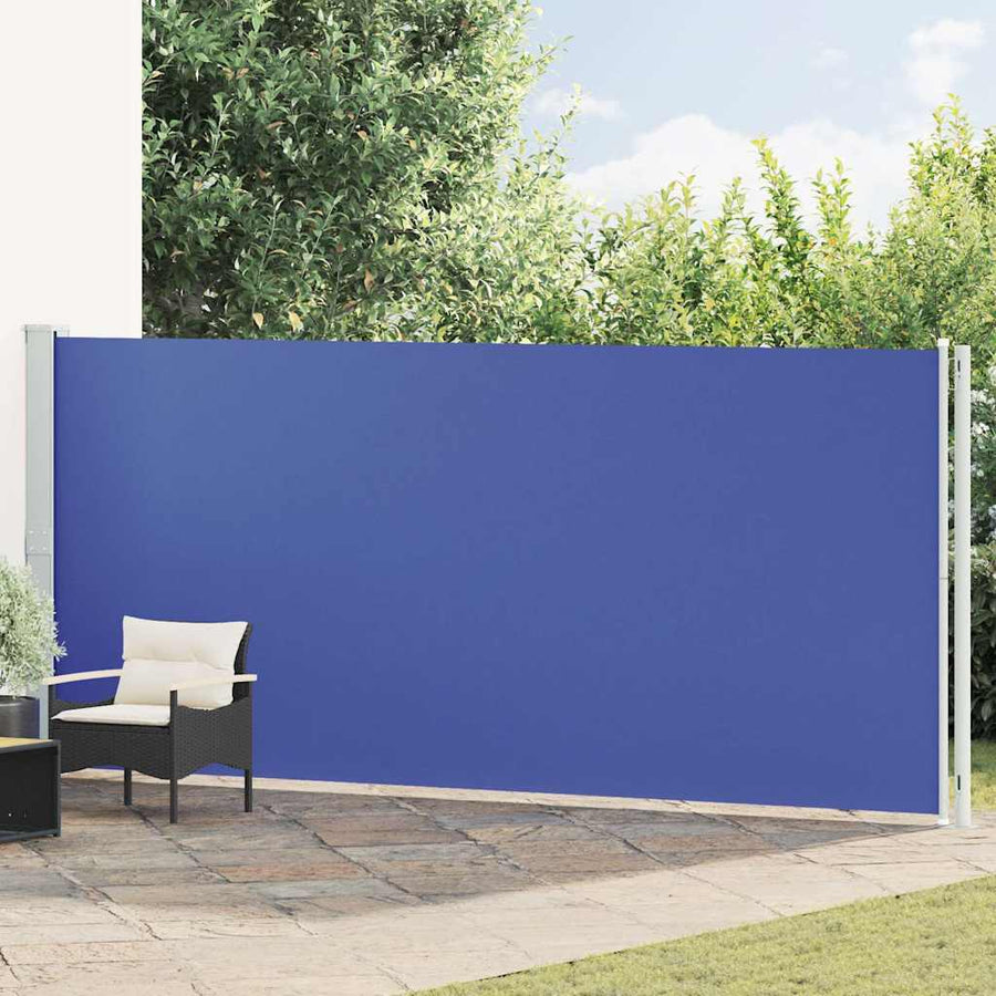 Patio Retractable Side Awning 180x614 cm Drop 600 cm Width 180 cm Blue