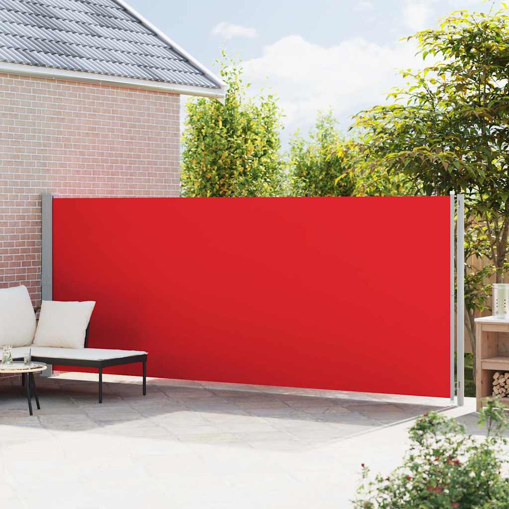 Patio Retractable Side Awning 180x614 cm Drop 600 cm Width 180 cm Red