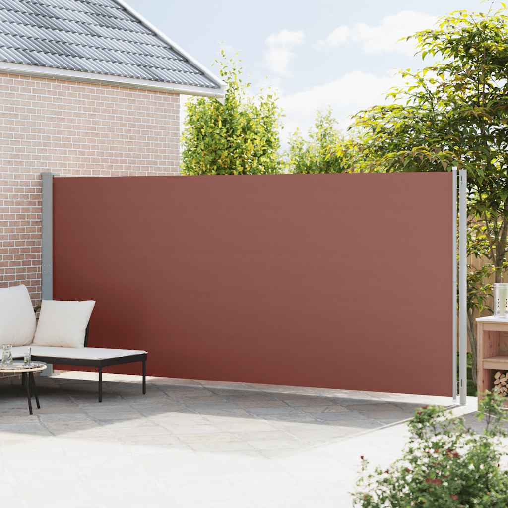 vidaXL Patio Retractable Side Awning 200x614 cm Brown 3