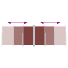 vidaXL Side Awning | Brown | Polyester, Steel, Aluminium | 200 x 600 cm 3