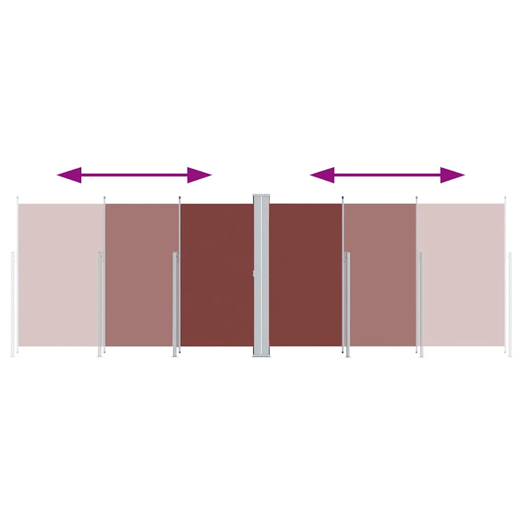 vidaXL Retractable Side Awning Brown 220x600 cm 3