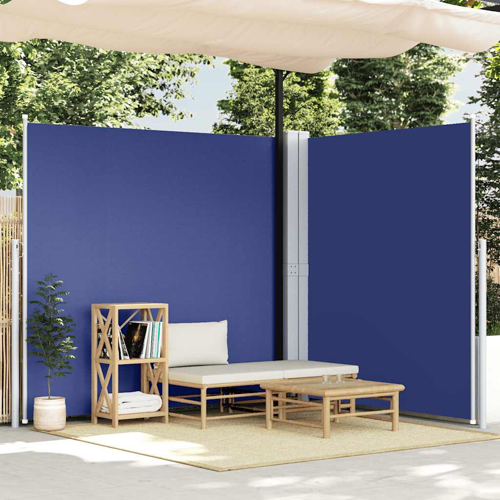 vidaXL Retractable Side Awning Blue 220x600 cm 1