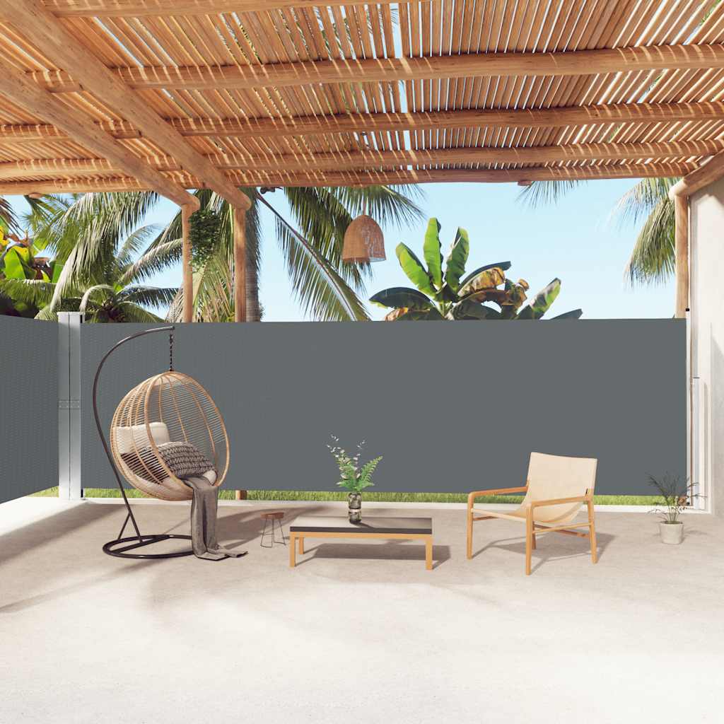 vidaXL Retractable Side Awning Anthracite 180x1000 cm 1