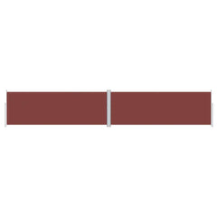 vidaXL Side Awning | Brown | Polyester with PU coating | Large | Retractable 2