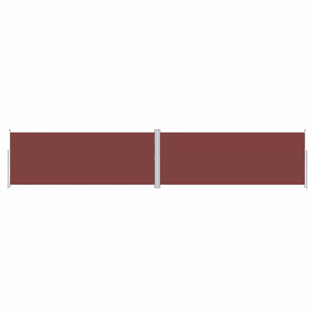 vidaXL Retractable Side Awning Brown 200x1000 cm 2