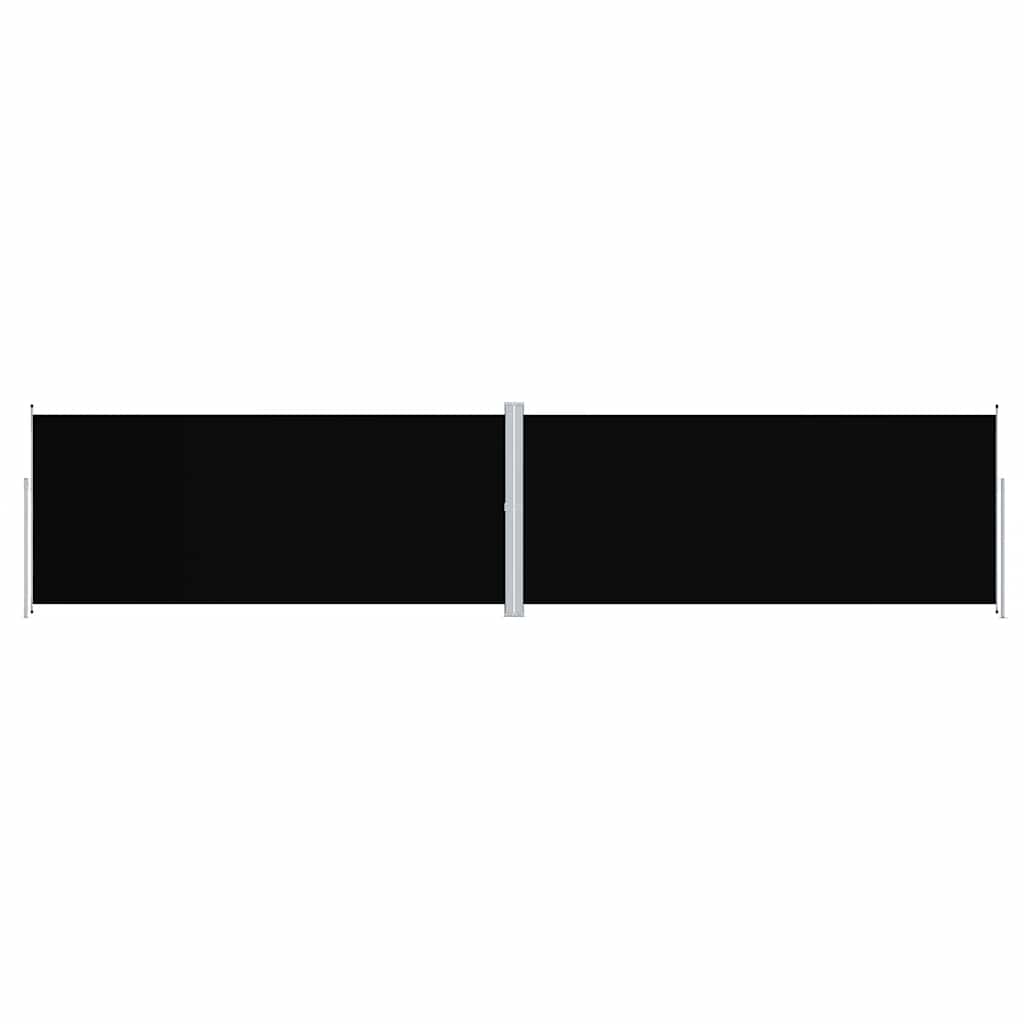 vidaXL Retractable Side Awning Black 220x1000 cm 2