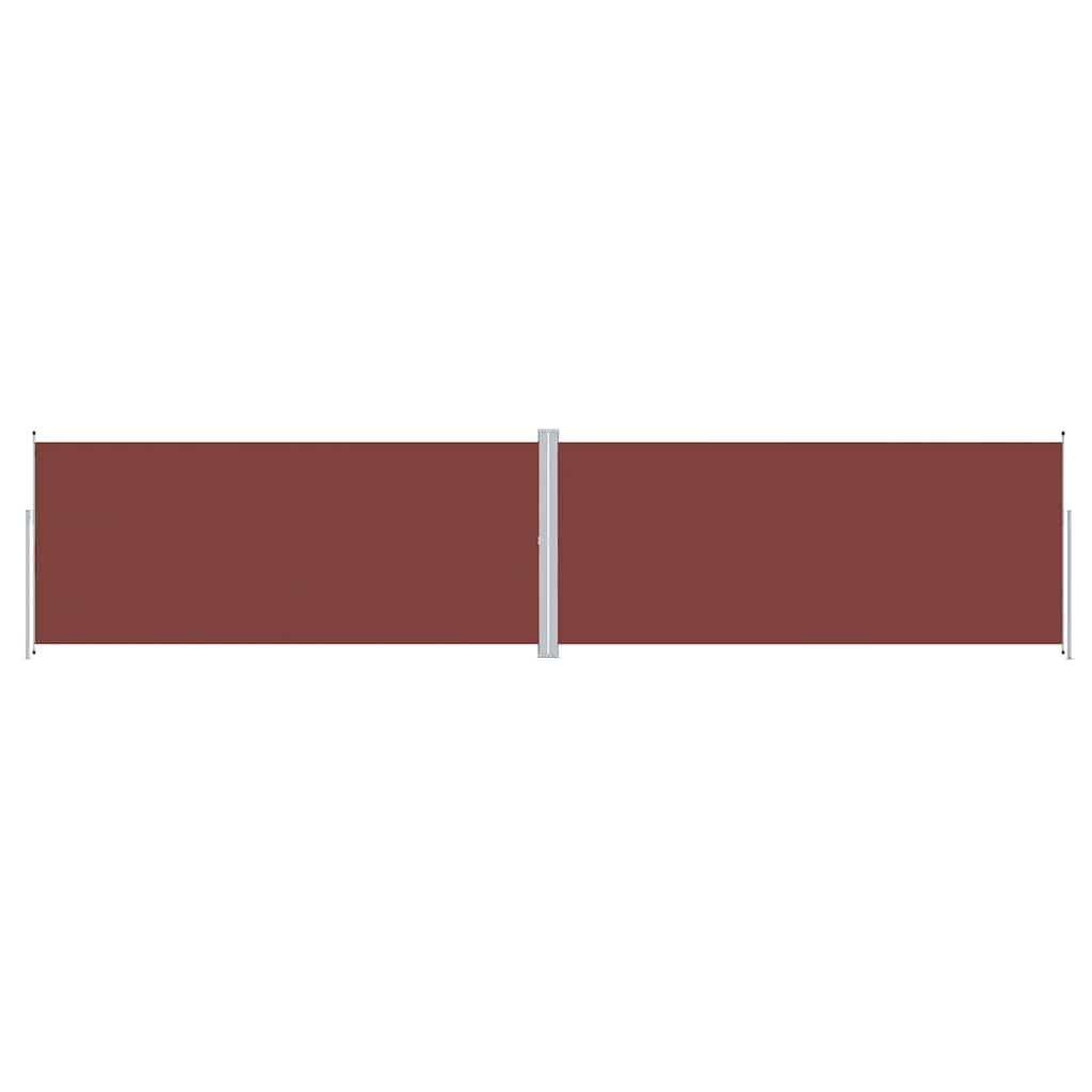 vidaXL Retractable Side Awning Brown 220x1000 cm 2