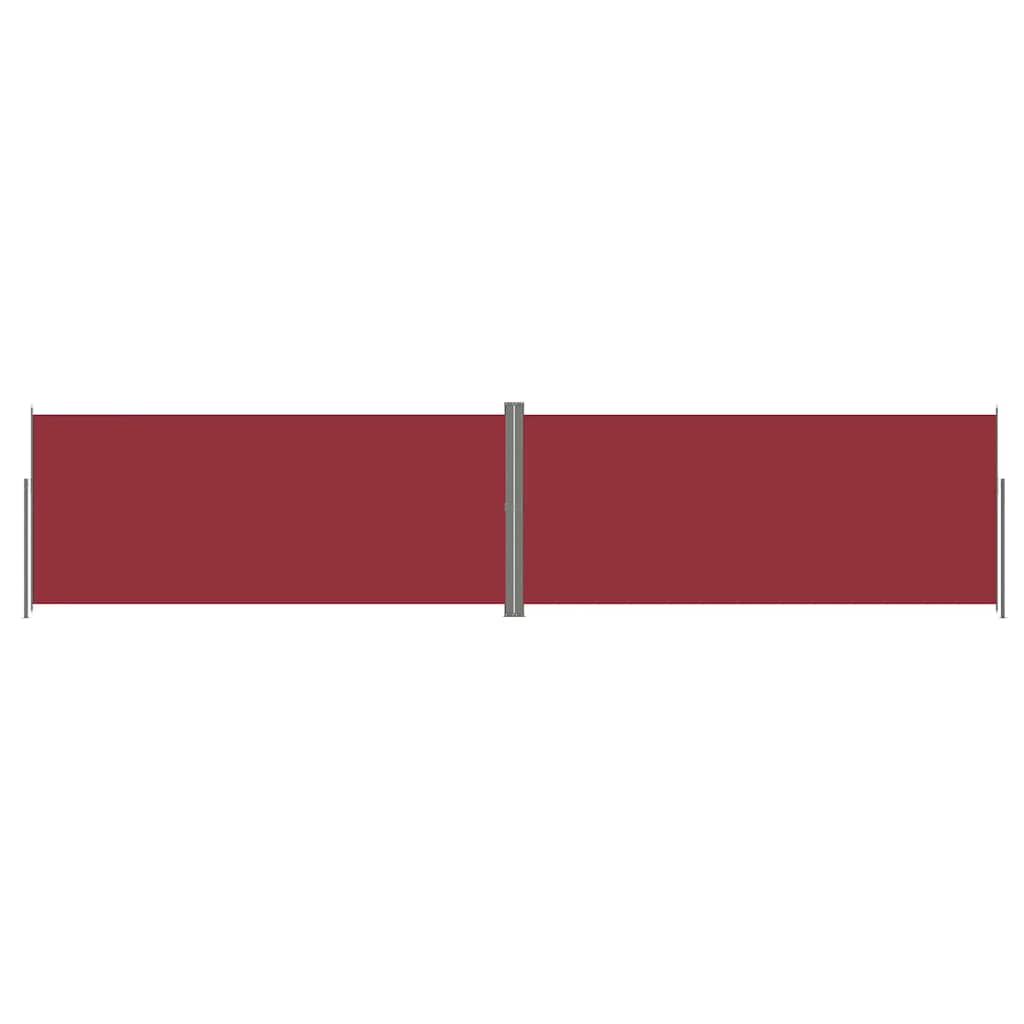vidaXL Retractable Side Awning Red 220x1000 cm 2