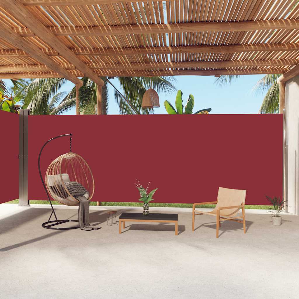 vidaXL Retractable Side Awning Red 220x1000 cm 1