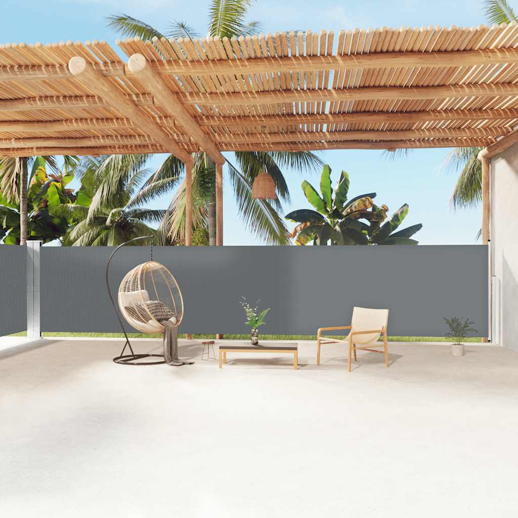 vidaXL Retractable Side Awning Anthracite 160x1200 cm 1
