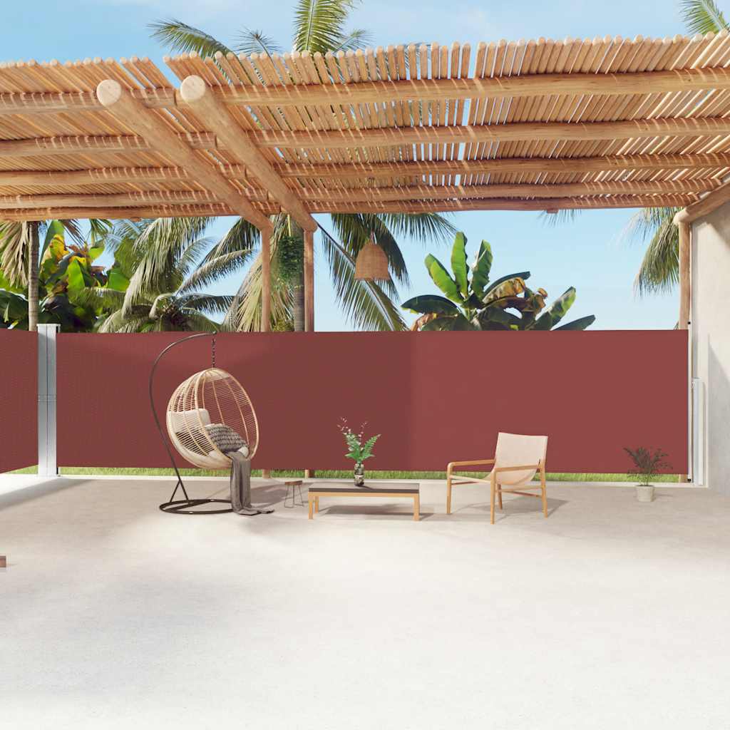 vidaXL Retractable Side Awning Brown 180x1200 cm 1