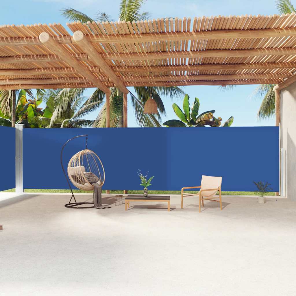 vidaXL Side Awning | Blue | 100% polyester, steel, aluminium, PU coating | Large 1