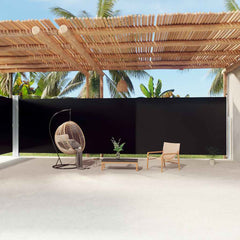 Retractable Side Awning Black 220 x 1000–220 x 1200 cm 220 x 1200 cm