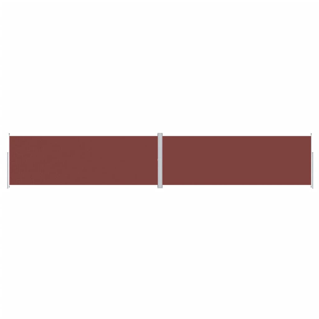 vidaXL Retractable Side Awning Brown 220x1200 cm 2