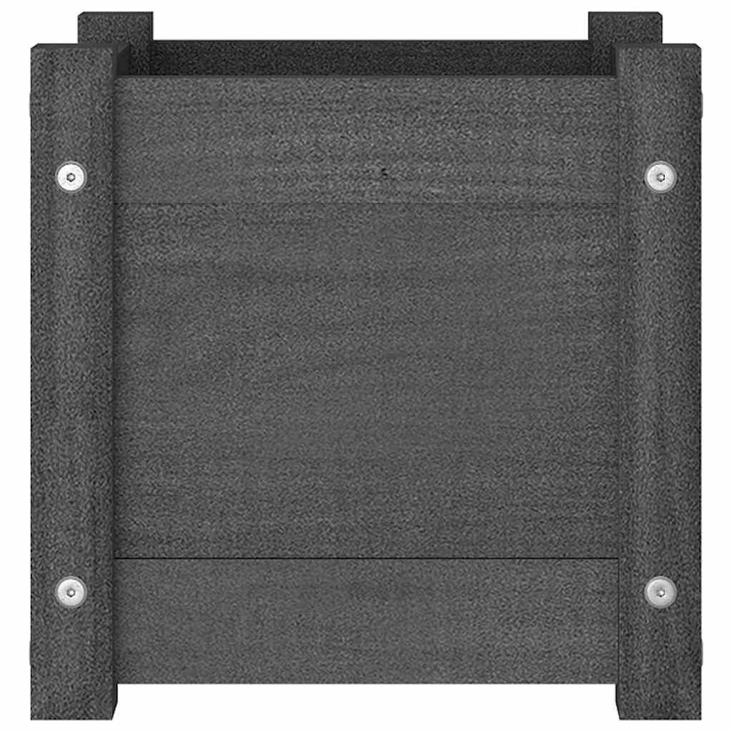 vidaXL Planter | Set of 2 | Grey | Solid Pinewood | 31 cm | Planters | Planter 5