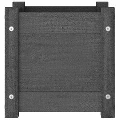 vidaXL Planter | Set of 2 | Grey | Solid Pinewood | 31 cm | Planters | Planter 5