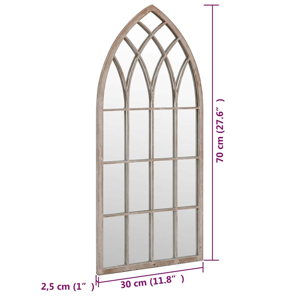vidaXL Mirror | Sand | Iron | 70 x 30 cm | Decorative Inlays | Mirror | Gothic 6