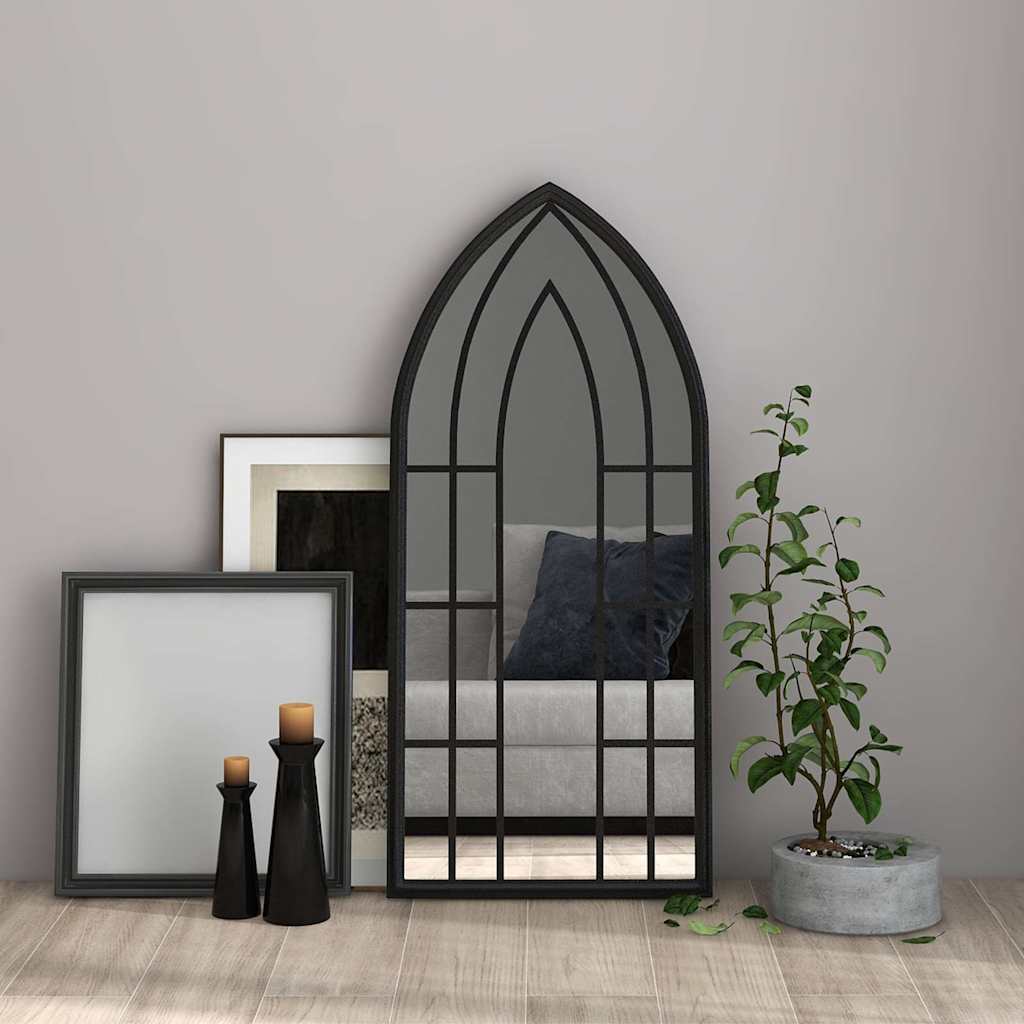 Mirror Iron for Indoor Use Black 100 cm 45 cm