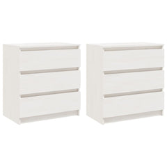vidaXL Bedside Cabinets 2 pcs White 60x36x64 cm Solid Pinewood 2