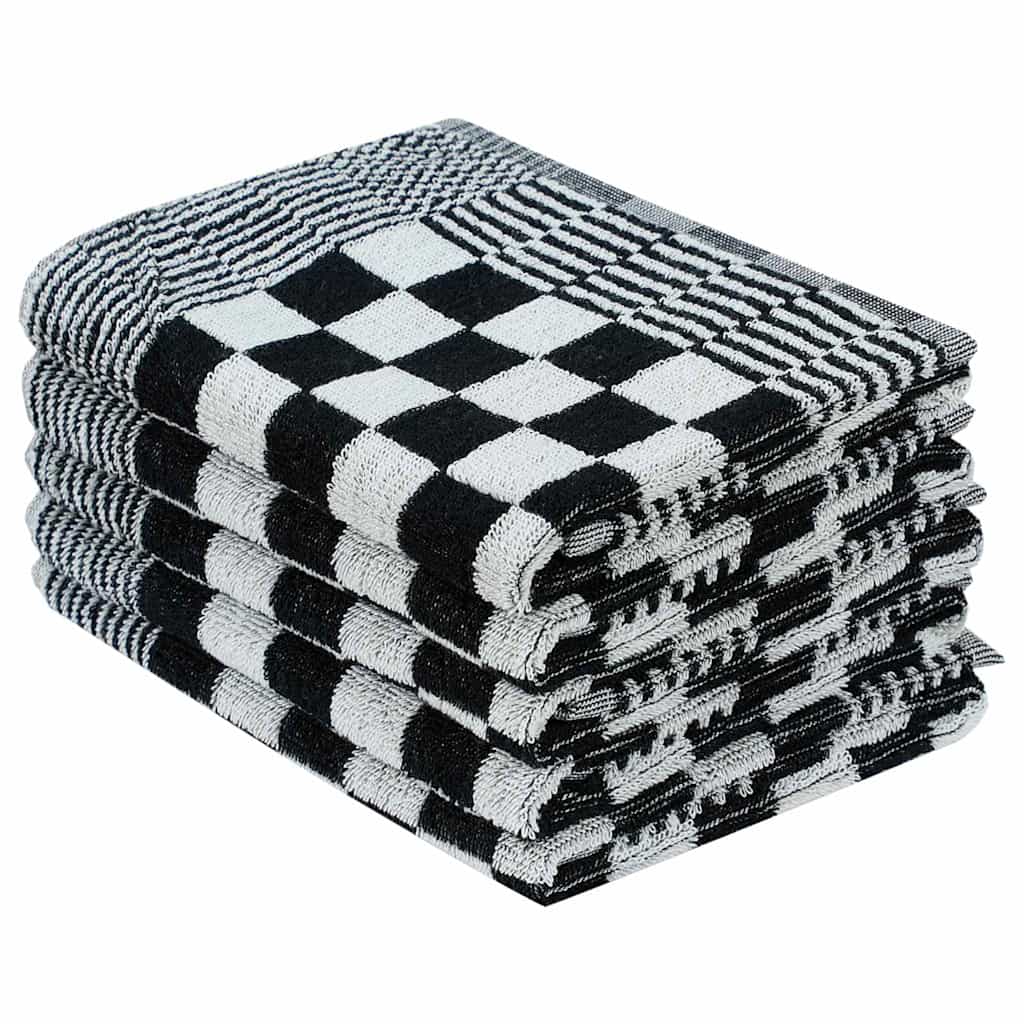 vidaXL Towel Set | Set of 50 | Black and White | 100% Cotton | Various Sizes 4