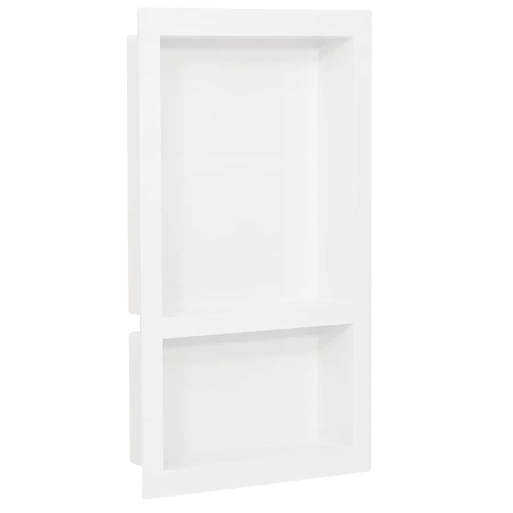 vidaXL Shower Niche with 2 Compartments High Gloss White 41x69x9 cm 1