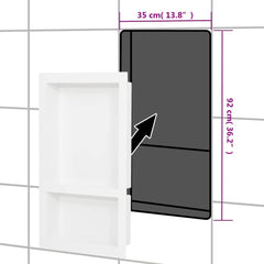 vidaXL Shower Niche with 2 Compartments High Gloss White 41x69x9 cm 6