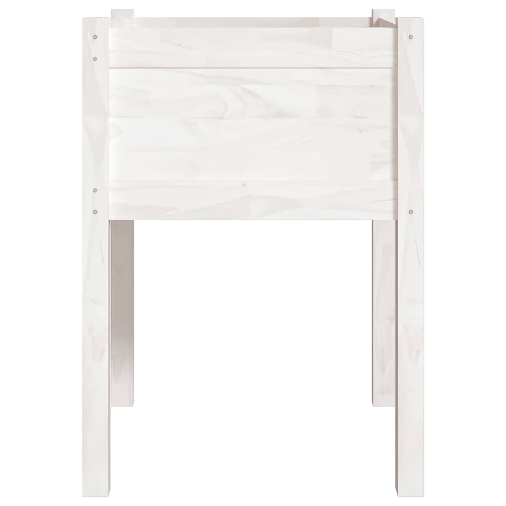 vidaXL Planter | Set of 2 | White | Solid pinewood | 50x50x70 cm | Durable 5