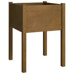 vidaXL Planter | Set of 2 | Honey Brown | Solid Pinewood | 50x50x70 cm | Durable 4