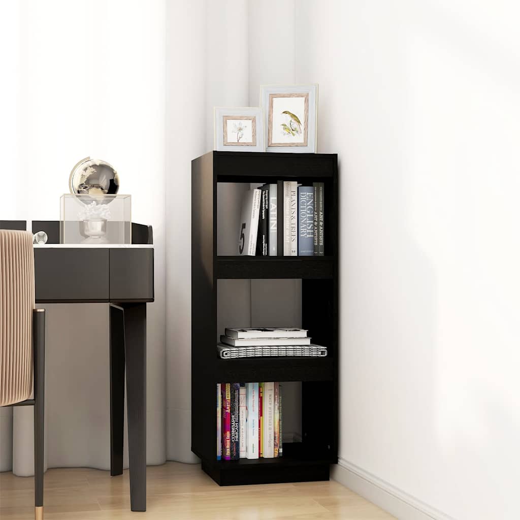 vidaXL Book Cabinet | Black | Solid Pinewood | Medium | Book Cabinet 3
