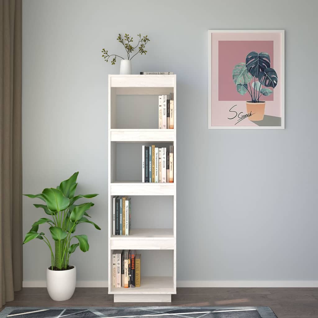 vidaXL Book Cabinet | White | Solid Pine Wood | 40 x 35 x 135 cm | Book Cabinet 3