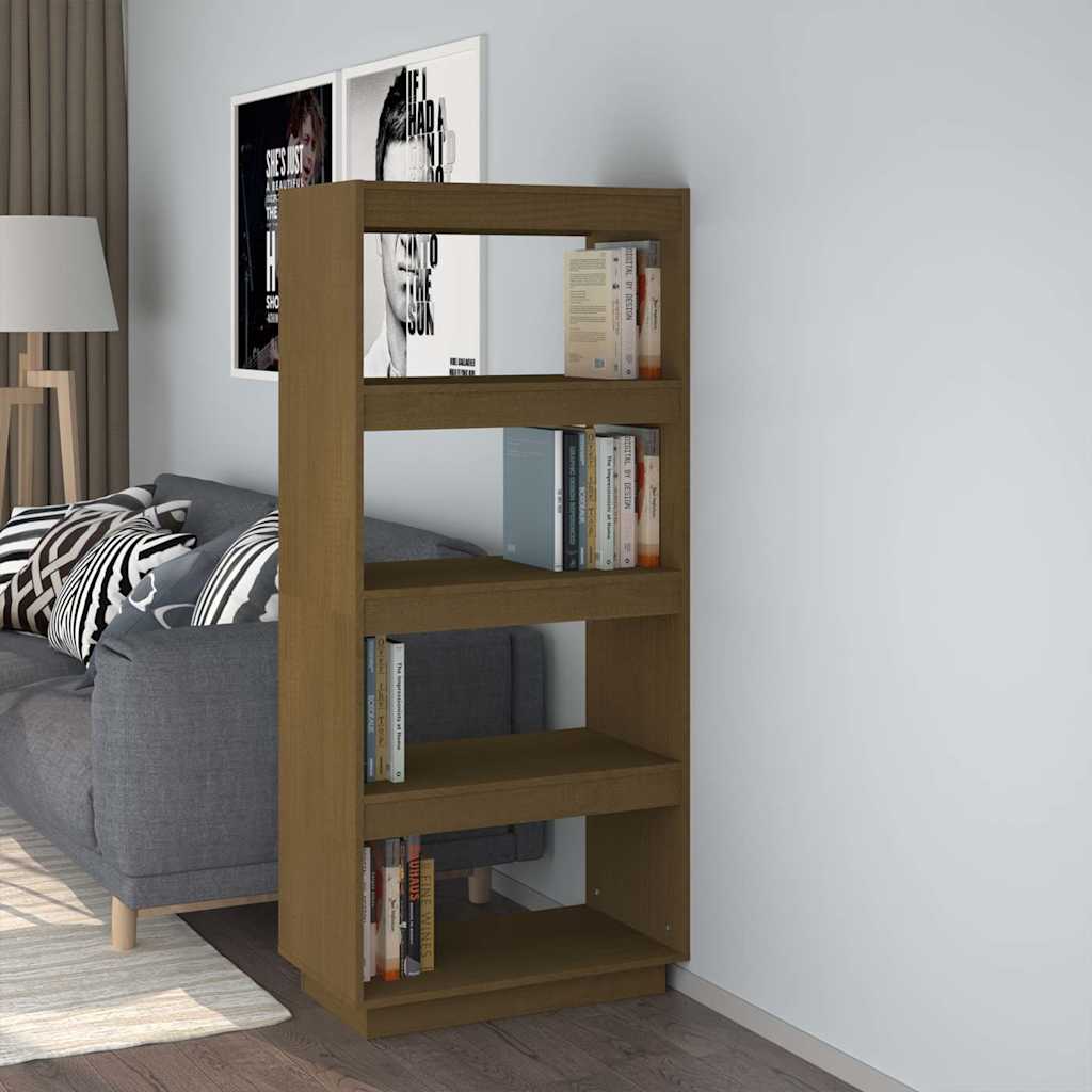 Book Cabinet 60x35x71 cm Solid Wood Pine Honey brown 135 cm