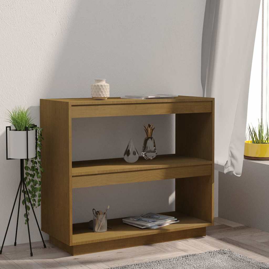 vidaXL Book Cabinet | Honey brown | Solid Pinewood | Medium | Storage 3