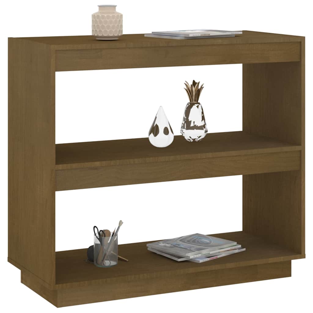 vidaXL Book Cabinet | Honey brown | Solid Pinewood | Medium | Storage 4