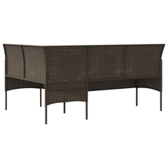 vidaXL L-shaped Couch Sofa with Cushions Poly Rattan Brown 5