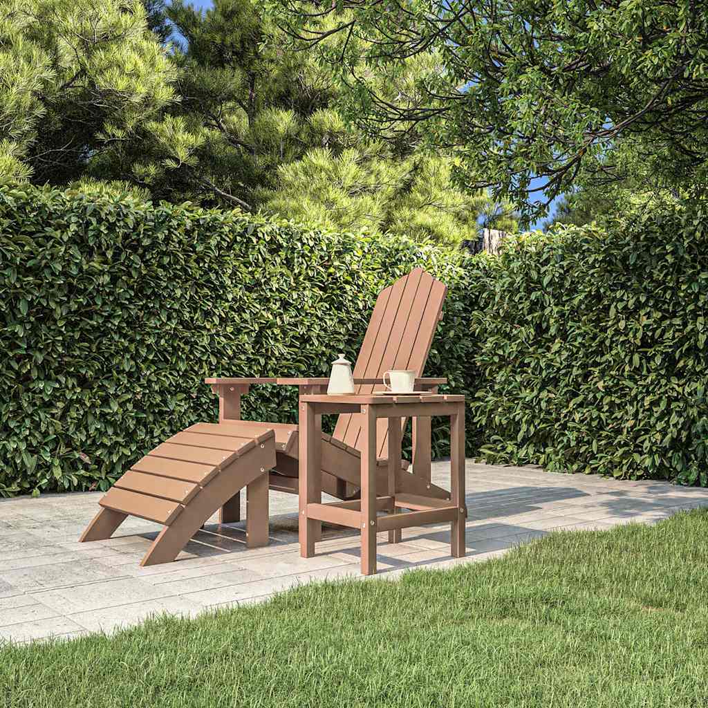 vidaXL Garden Table | Brown | HDPE (High Density Polyethylene), Steel 3