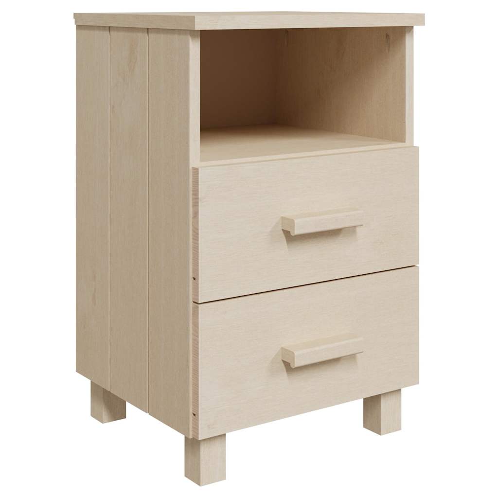 vidaXL Bedside Cabinet | Set of 2 | Honey brown | Solid pinewood, MDF 3