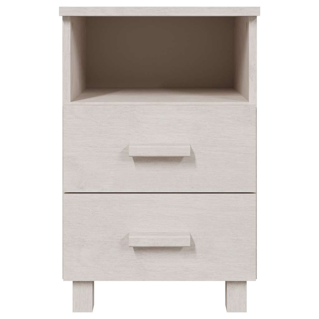 vidaXL Bedside Cabinet | Set of 2 | White | Solid pinewood, MDF | Compact 4