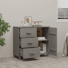 Sideboard "HAMAR" 90x40x80 cm Solid Pinewood Light grey