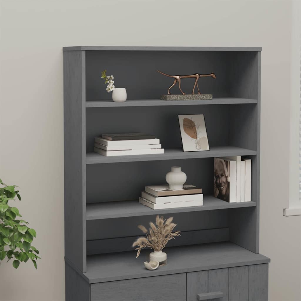 vidaXL Top For Highboard | Dark Grey | Solid pinewood, MDF | Large 1