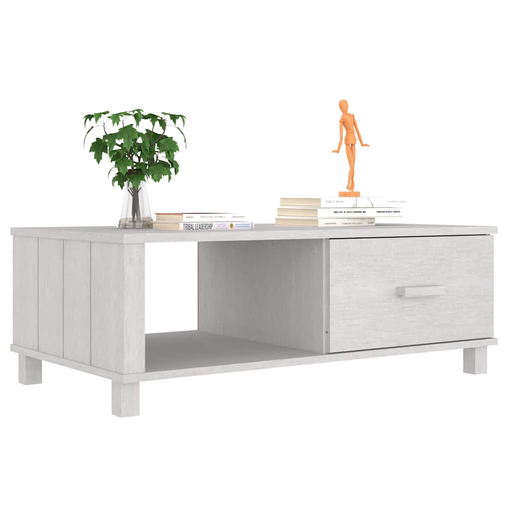 vidaXL Coffee Table | White | Solid Pine Wood, MDF | Medium | Coffee Table 4