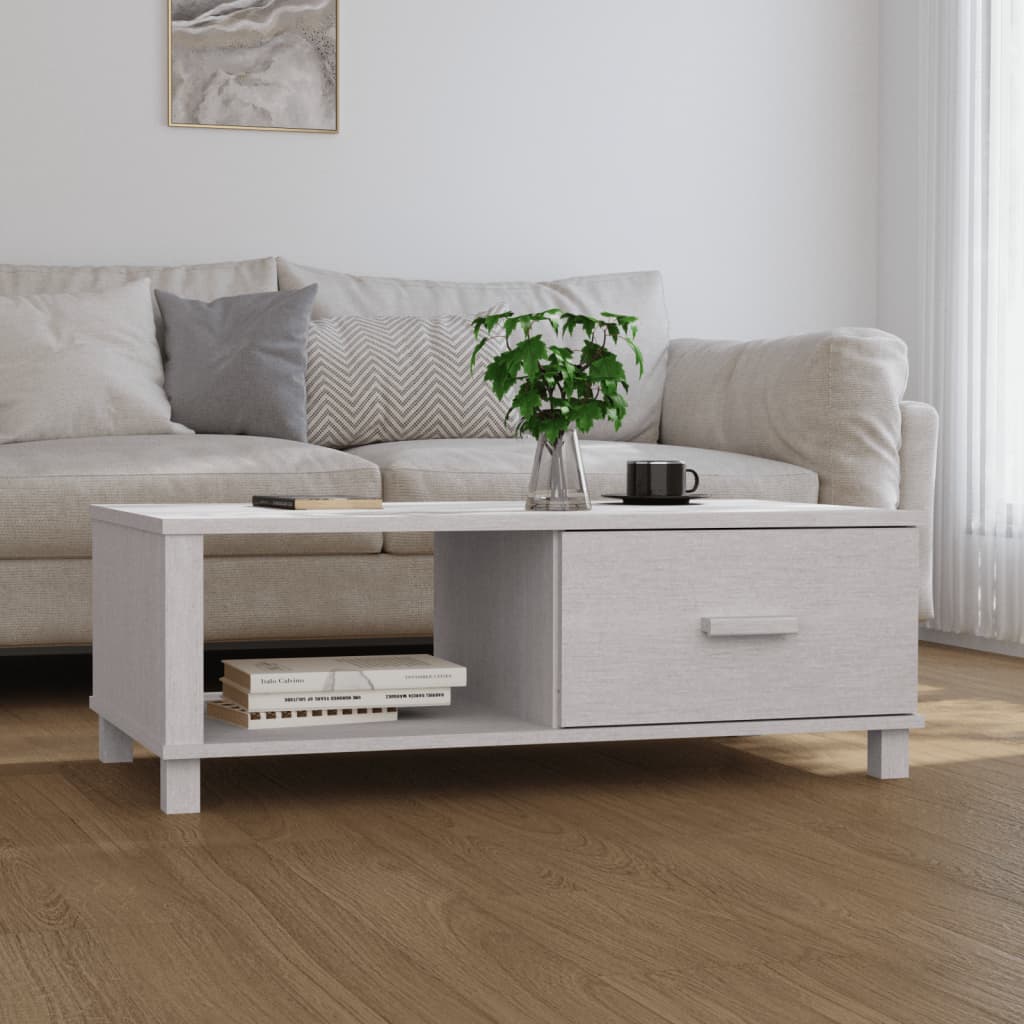 vidaXL Coffee Table | White | Solid Pine Wood, MDF | Medium | Coffee Table 1