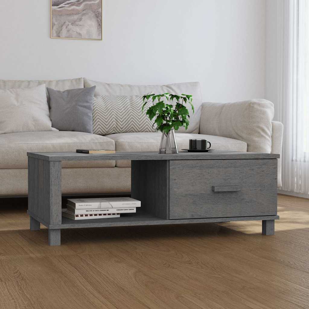 vidaXL Coffee Table | Dark Grey | Solid pinewood, MDF | 100 x 55 x 35 cm 1