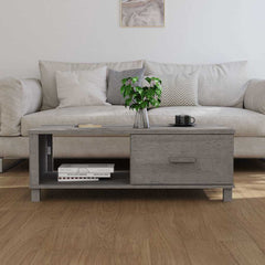 vidaXL Coffee Table | Light grey | Solid pinewood, MDF | Medium | Coffee Table 3