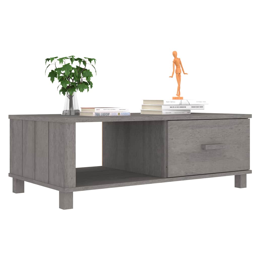 vidaXL Coffee Table | Light grey | Solid pinewood, MDF | Medium | Coffee Table 4