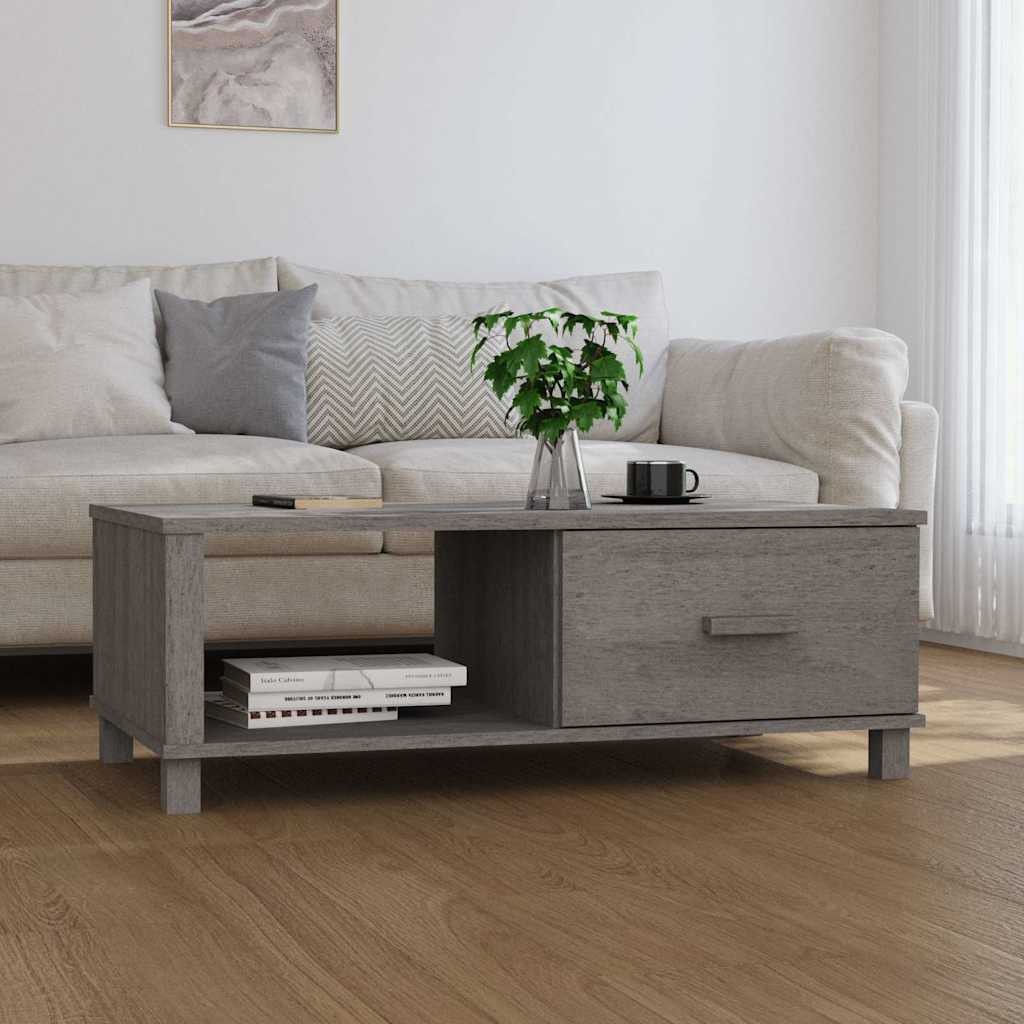vidaXL Coffee Table | Light grey | Solid pinewood, MDF | Medium | Coffee Table 1